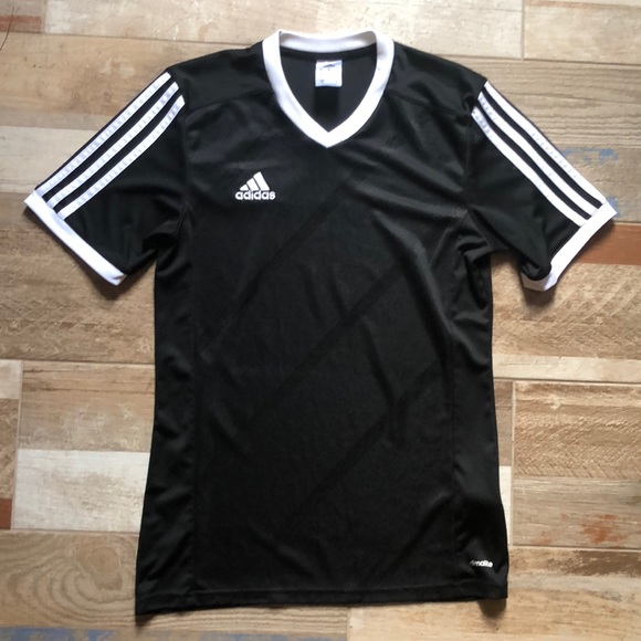 adidas Other - Adidas black 3 stripe climalite t shirt v neck